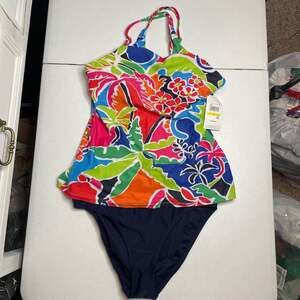 Nautica Women's Tankini Swimsuit Set - Vibrant Multi-Color Floral Print, Quick-D